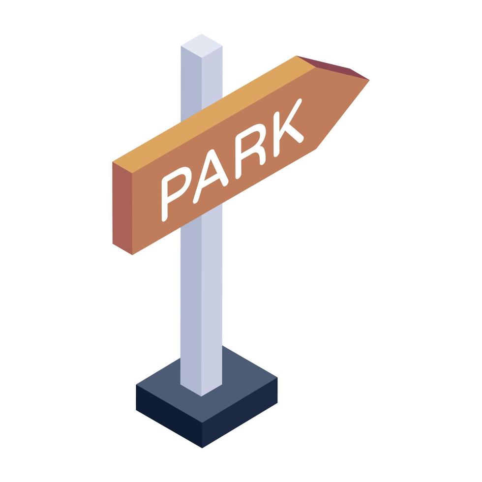 Parking board in isometric trendy icon vector