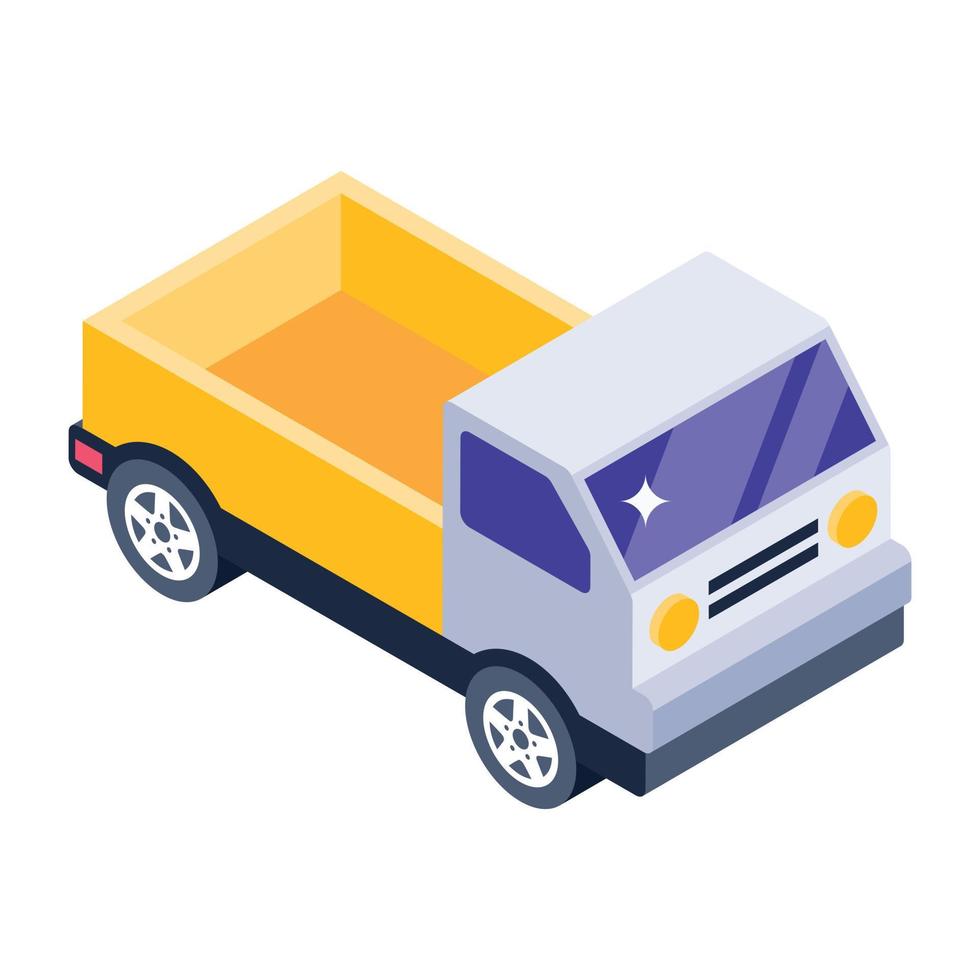 Pickup truck in isometric trendy icon vector