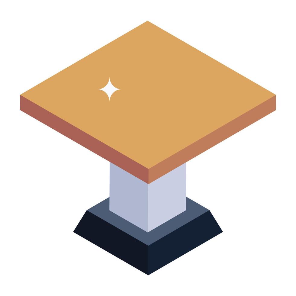 Non foldable coffee table isometric icon design vector