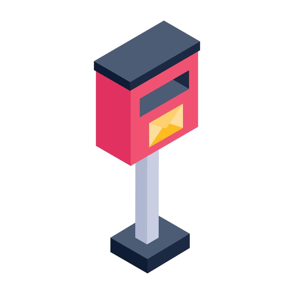 Trendy unique isometric style icon of postbox vector