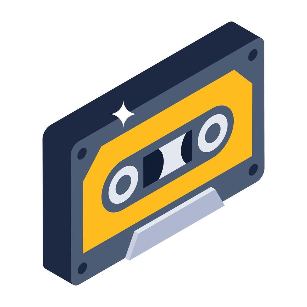 Multimedia device, isometric design of cassette vector