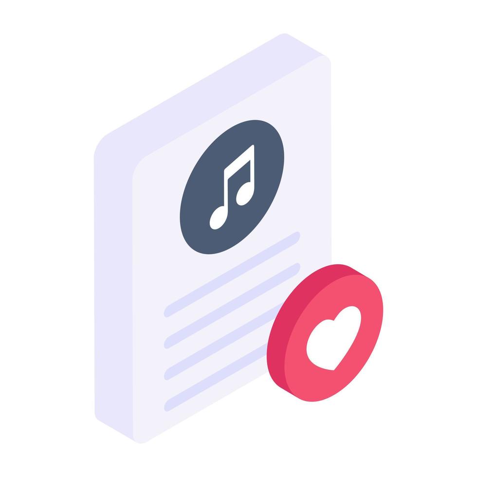 Editable isometric icon of website music vector