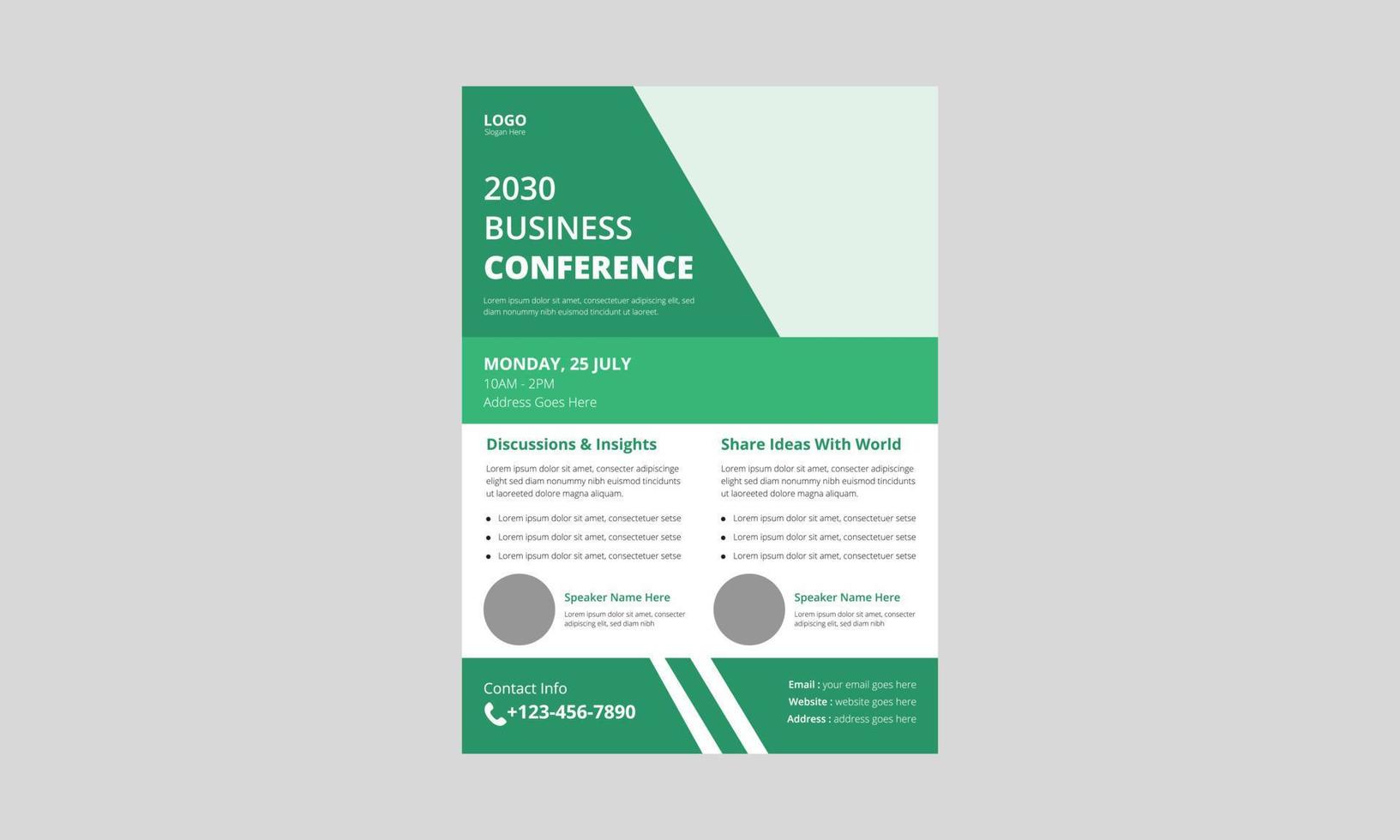 Business Conference Flyer Template Design. Conference poster leaflet design. Business or Corporate Conference Flyer Design. cover, poster, a4 size, flyer vector