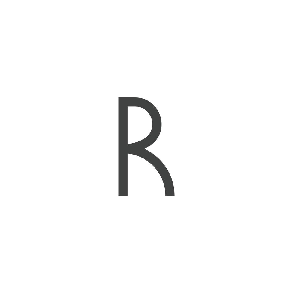 R logo on white background. vector