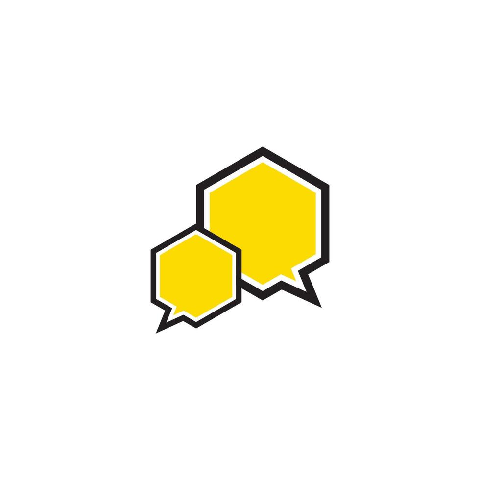 Hexagon bubble logo on white background. vector