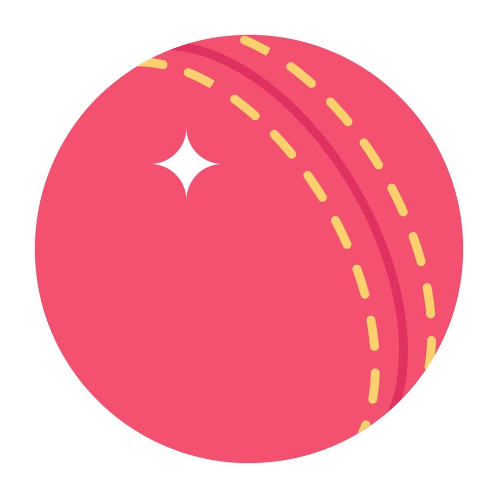 Hard ball, cricket ball icon of isometric style vector