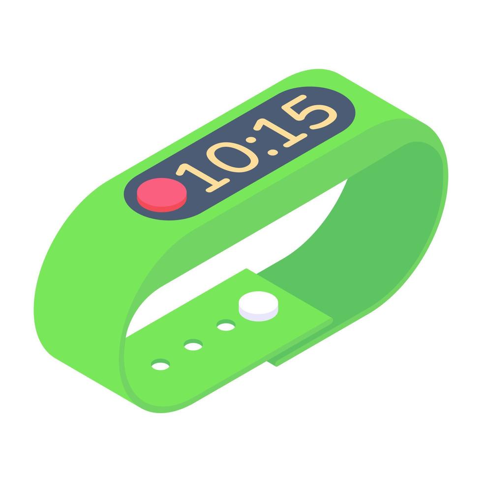 Smart band icon of isometric style, game tracking watch vector