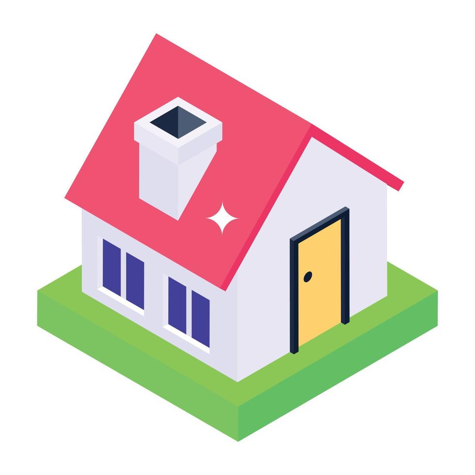 House in isometric editable icon vector