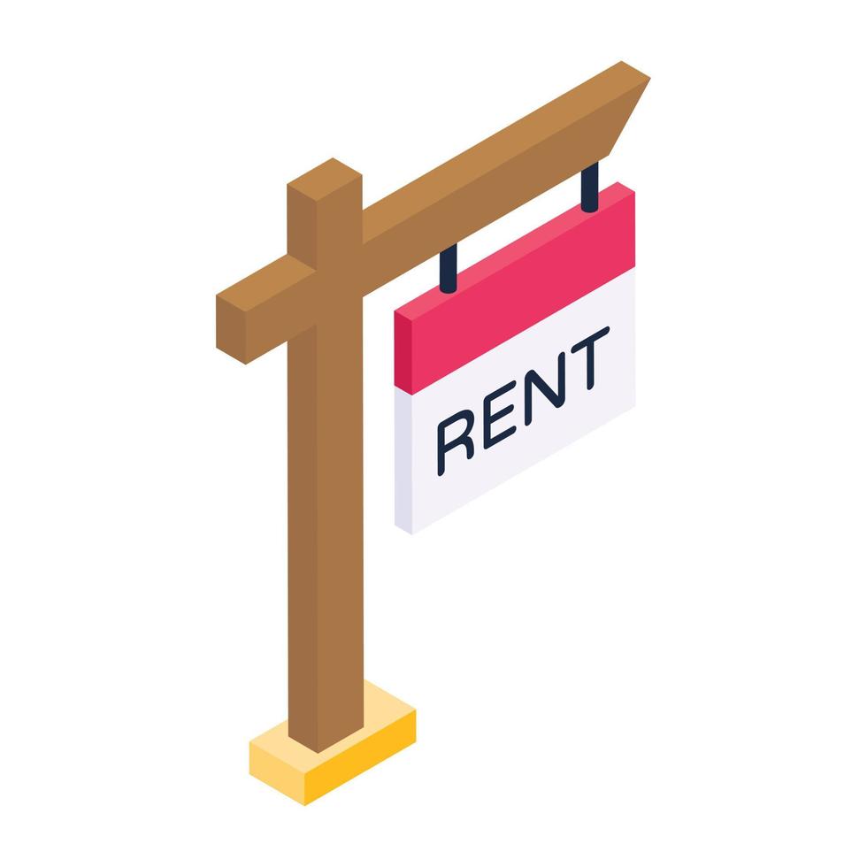 Sign board in trendy isometric icon vector