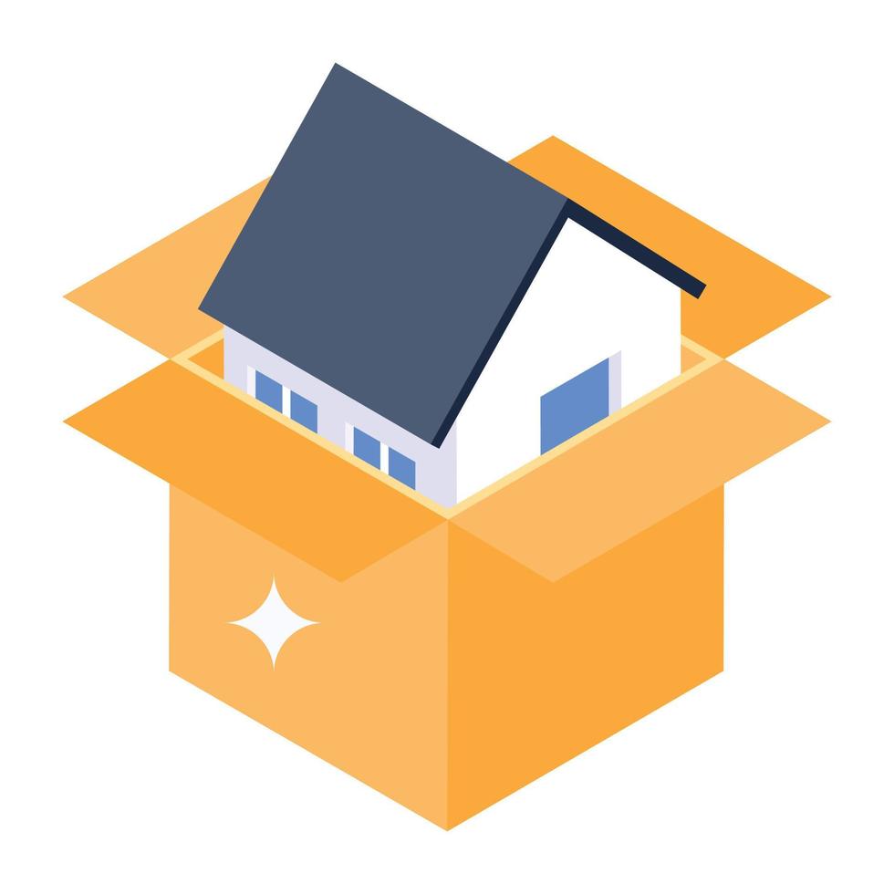 Model home trendy isometric icon vector