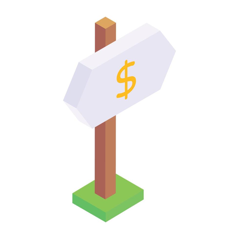 Price board in isometric trendy icon, editable vector