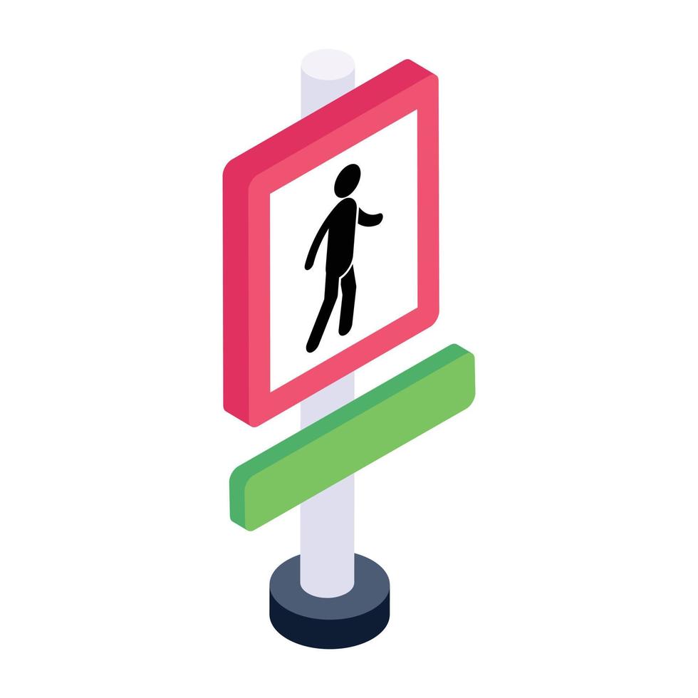 Trendy editable isometric style icon of pedestrian board vector