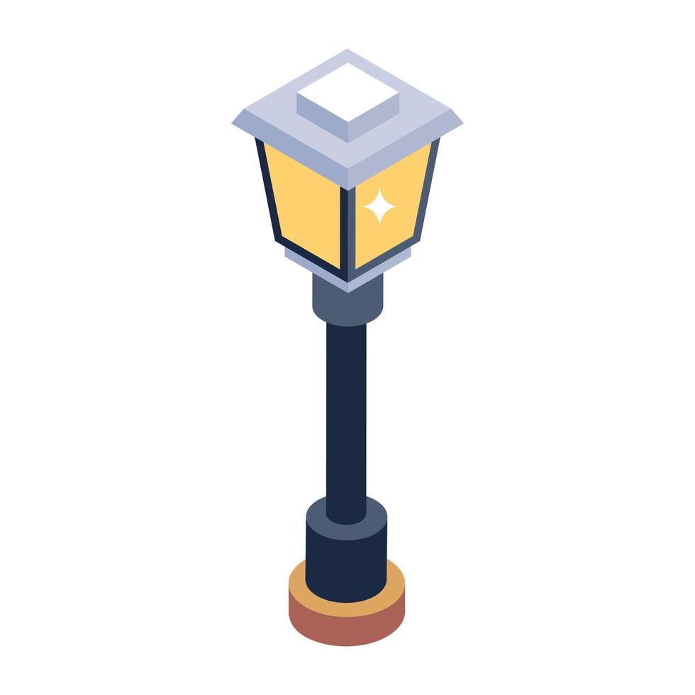 Light pole in isometric trendy icon vector