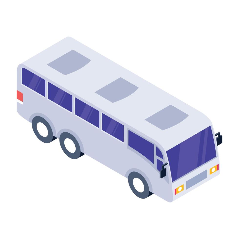 autobús en icono isométrico de moda, vector editable