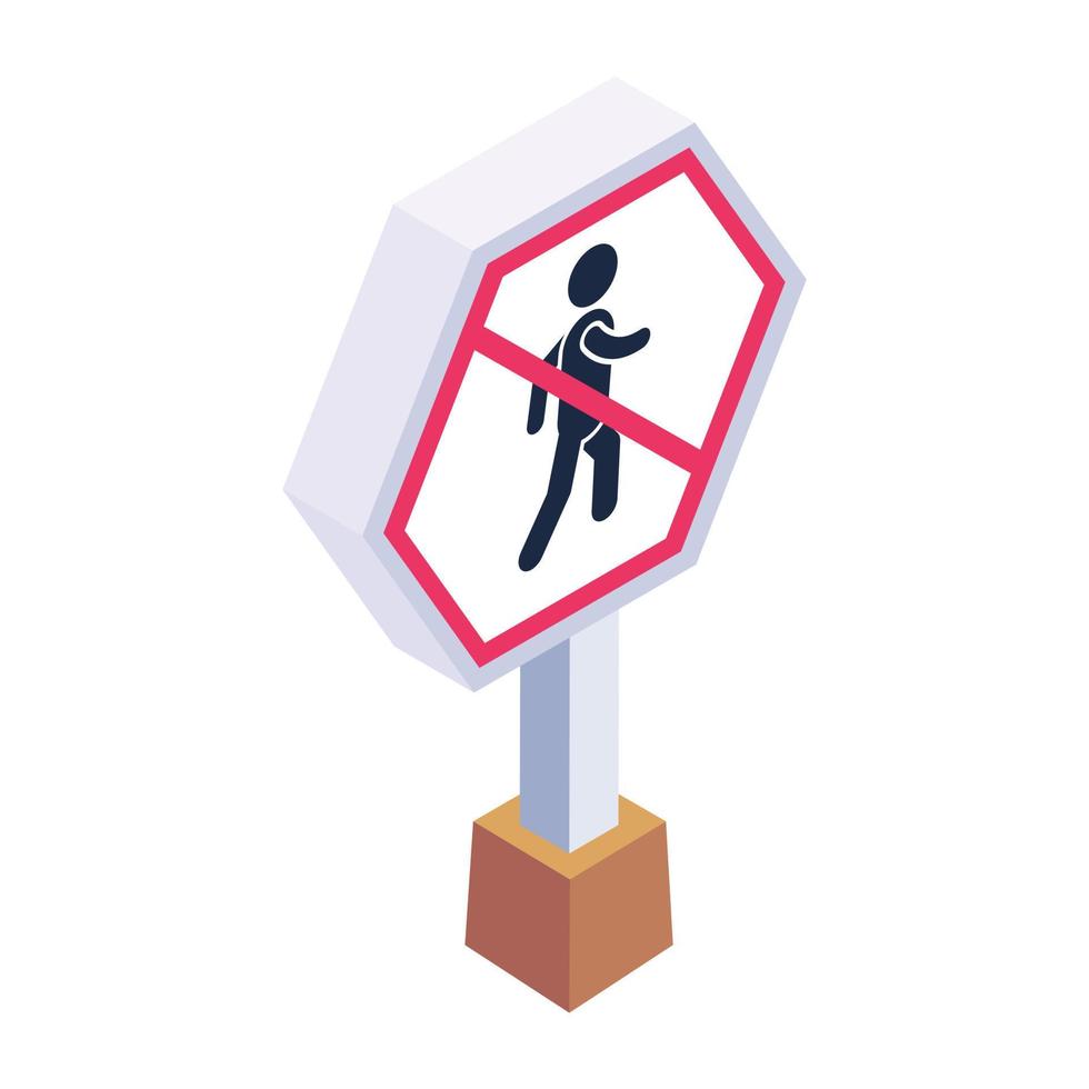 No entry isometric trendy icon vector