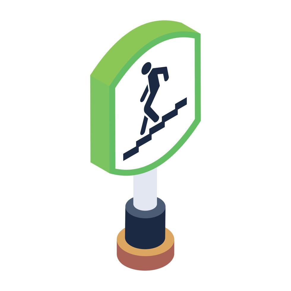 Stair warning isometric icon, editable vector