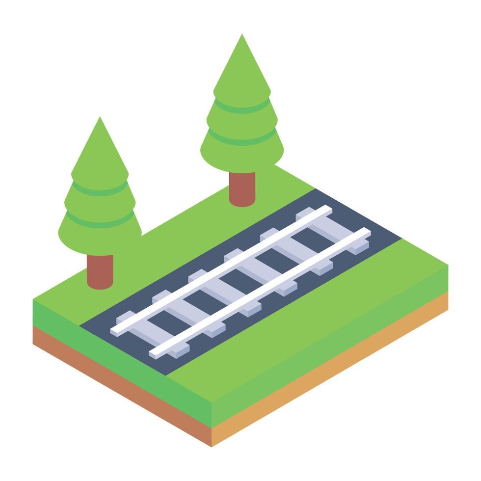 Road isometric unique icon vector