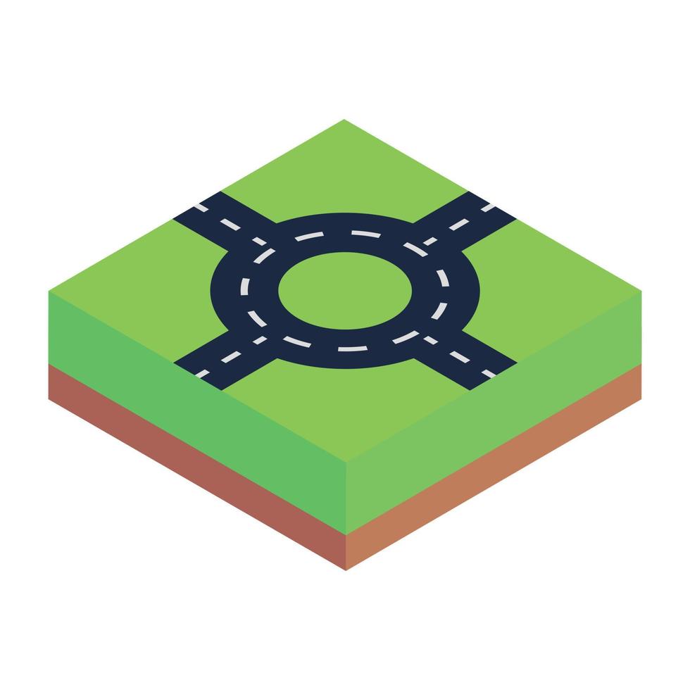 Road isometric unique icon vector