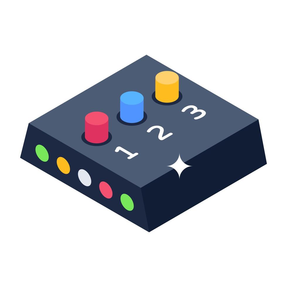 Icon of panel buttons in isometric design vector