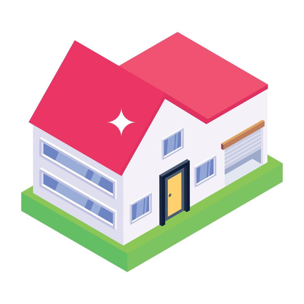 House in isometric editable icon vector