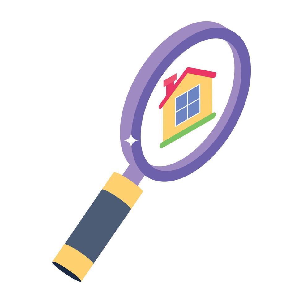 House finding isometric trendy icon vector