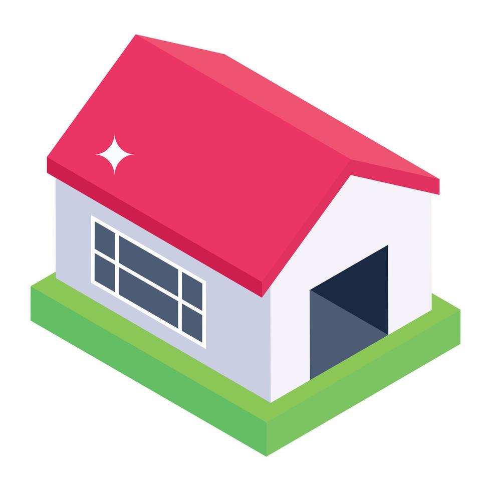 Warehouse in isometric trendy icon vector