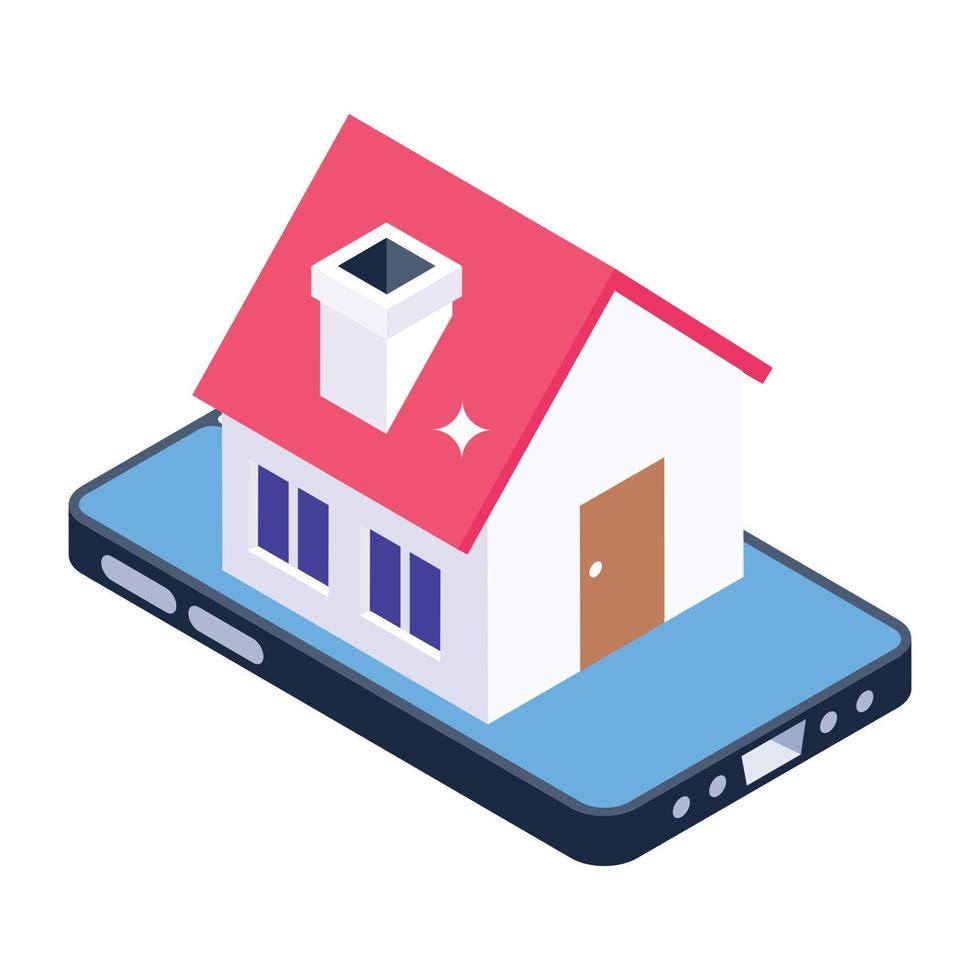 Online real estate in isometric icon vector