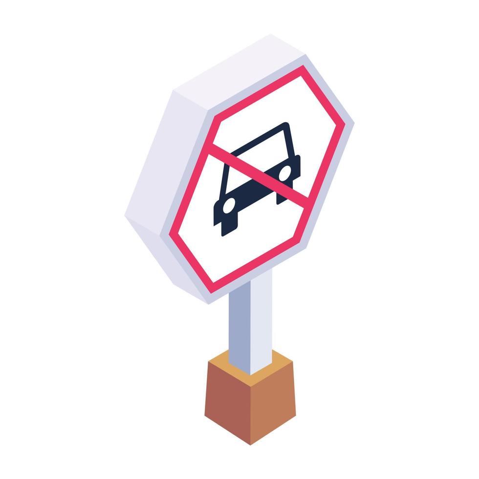 Trendy editable isometric icon of sign board vector