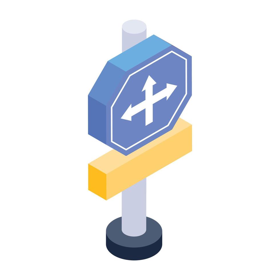 Trendy unique isometric icon of road direction vector
