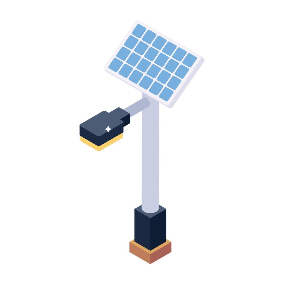 Solar panel isometric icon design vector