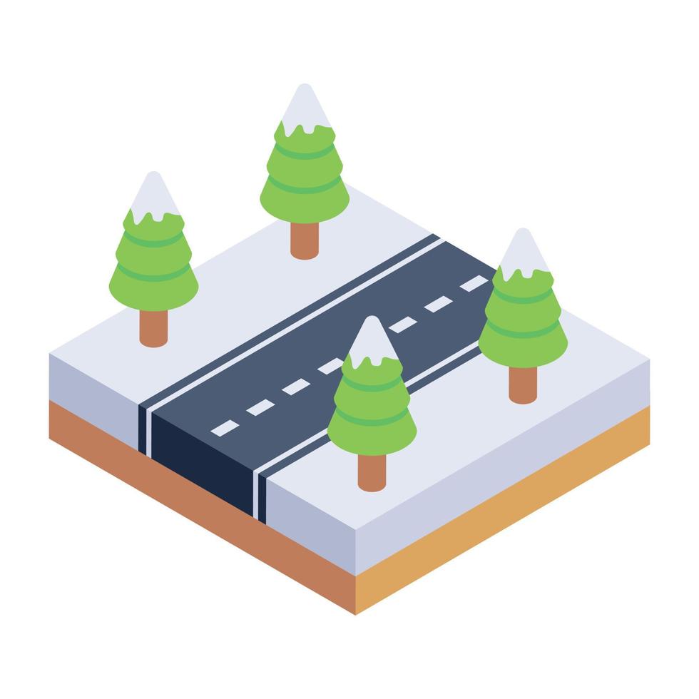 Road isometric unique icon vector