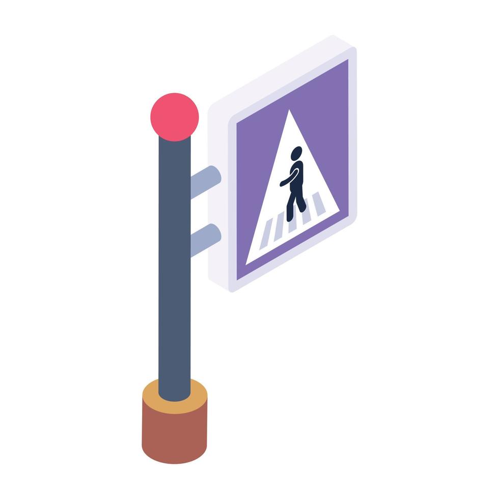 Trendy editable isometric style icon of road Directions sign vector