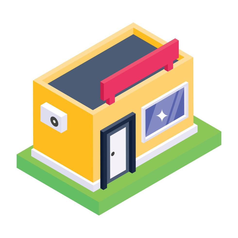 Shop in editable isometric icon vector