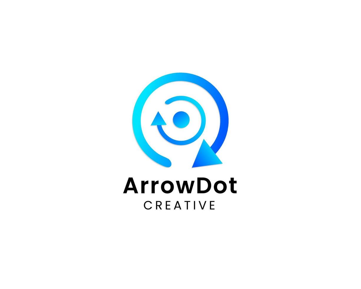 arrow circle logo design with dot vector