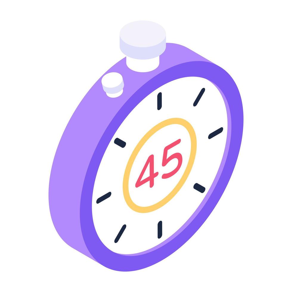 Isometric vector of stopwatch, countdown timer