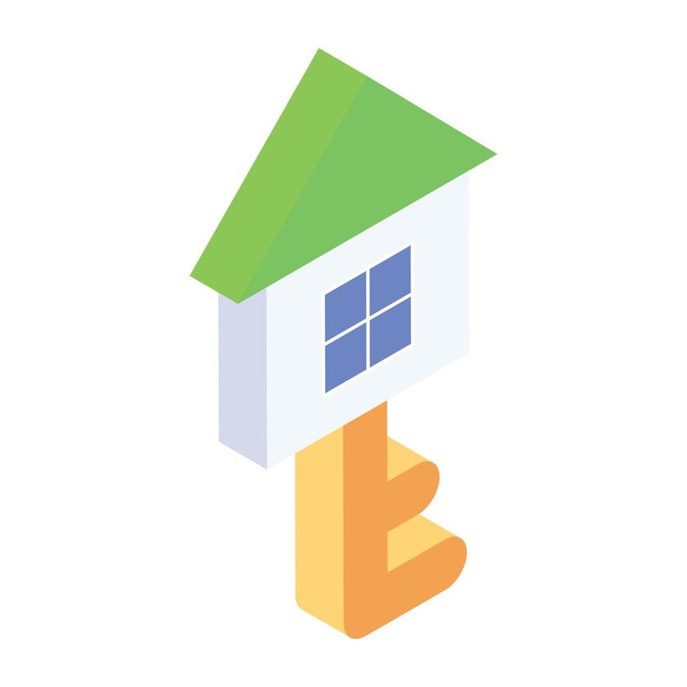 Home key in trendy editable isometric icon vector