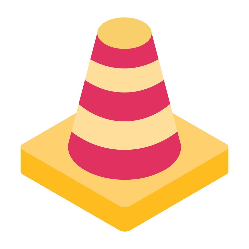 Trendy unique isometric icon of traffic cone, editable vector