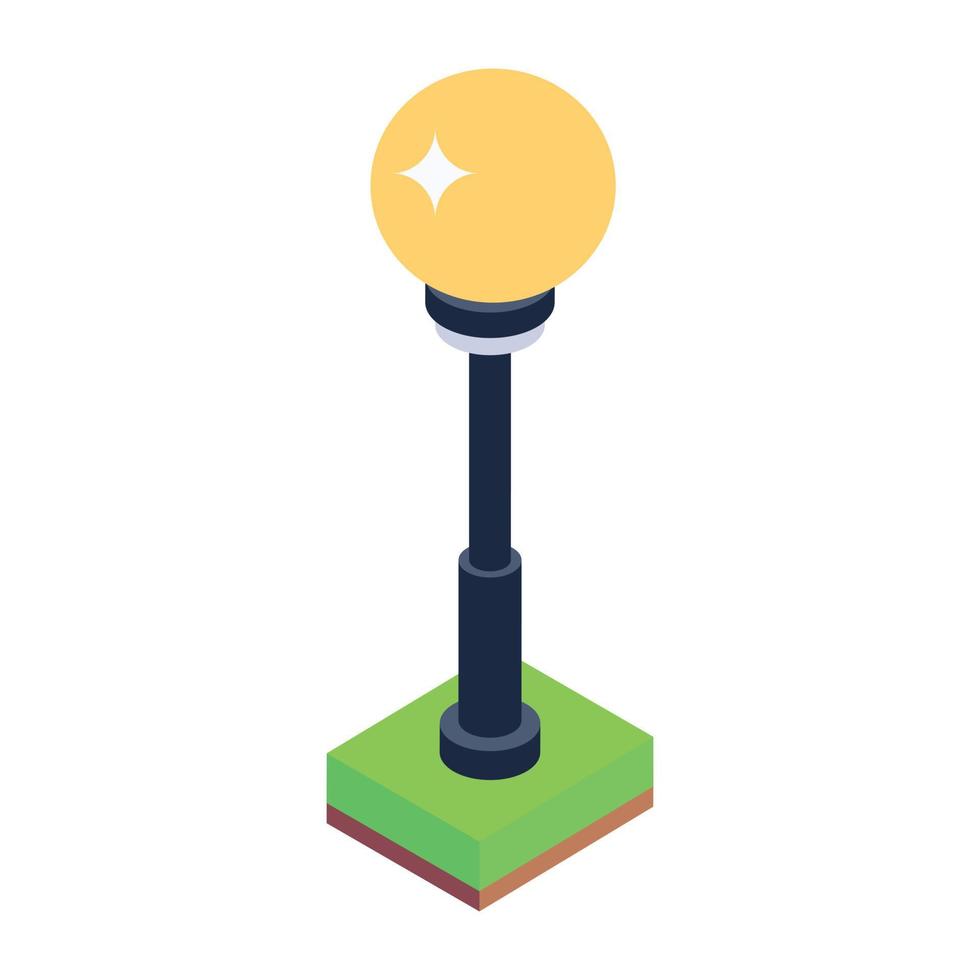 Light pole in isometric trendy icon vector