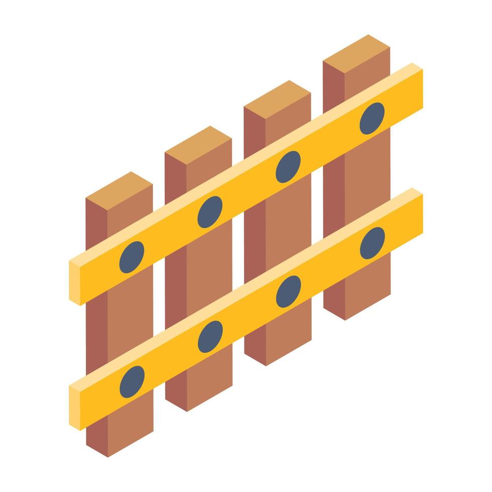 Fence in isometric editable icon vector