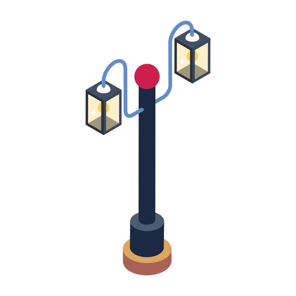 Light pole in isometric trendy icon vector