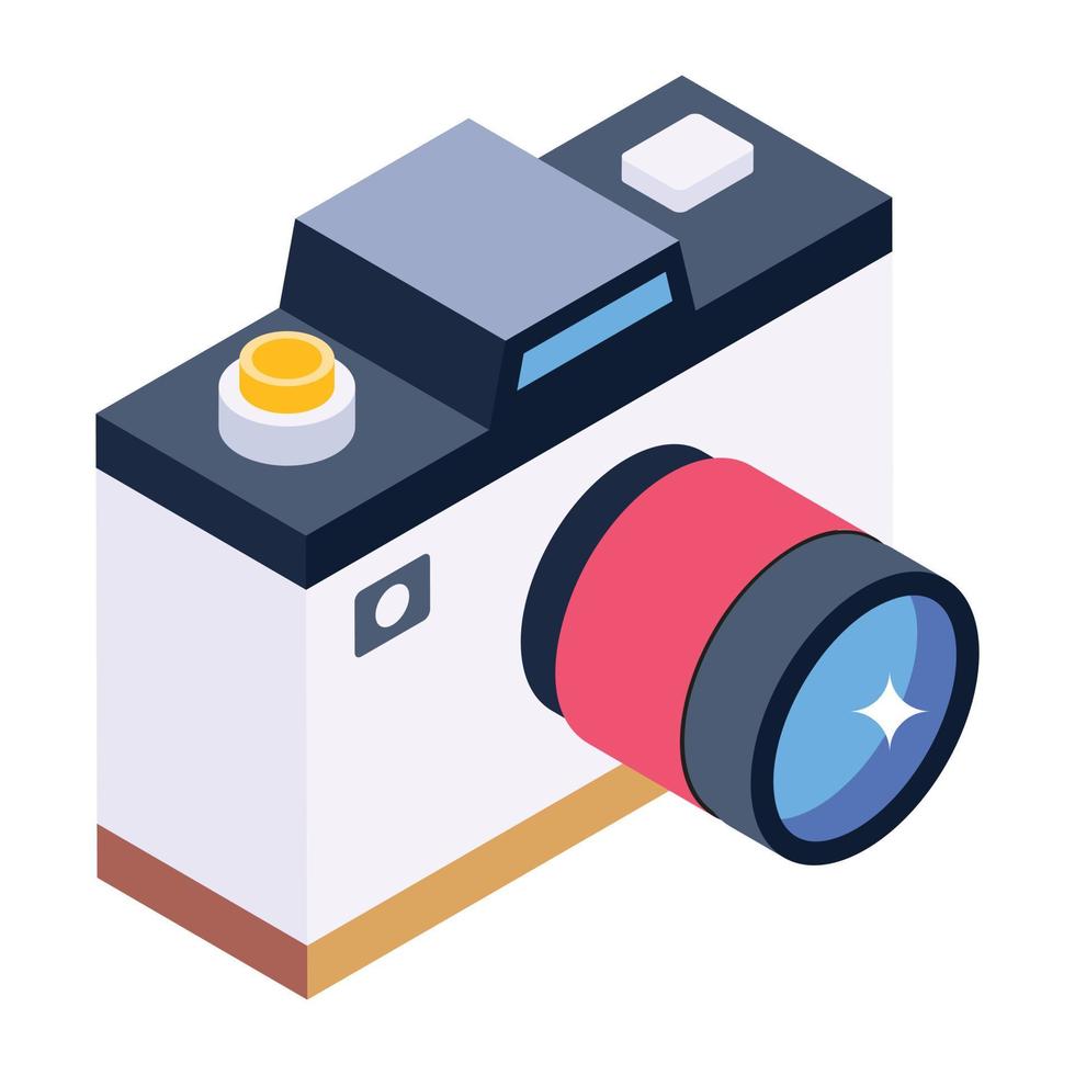 A photographic camera isometric design icon vector