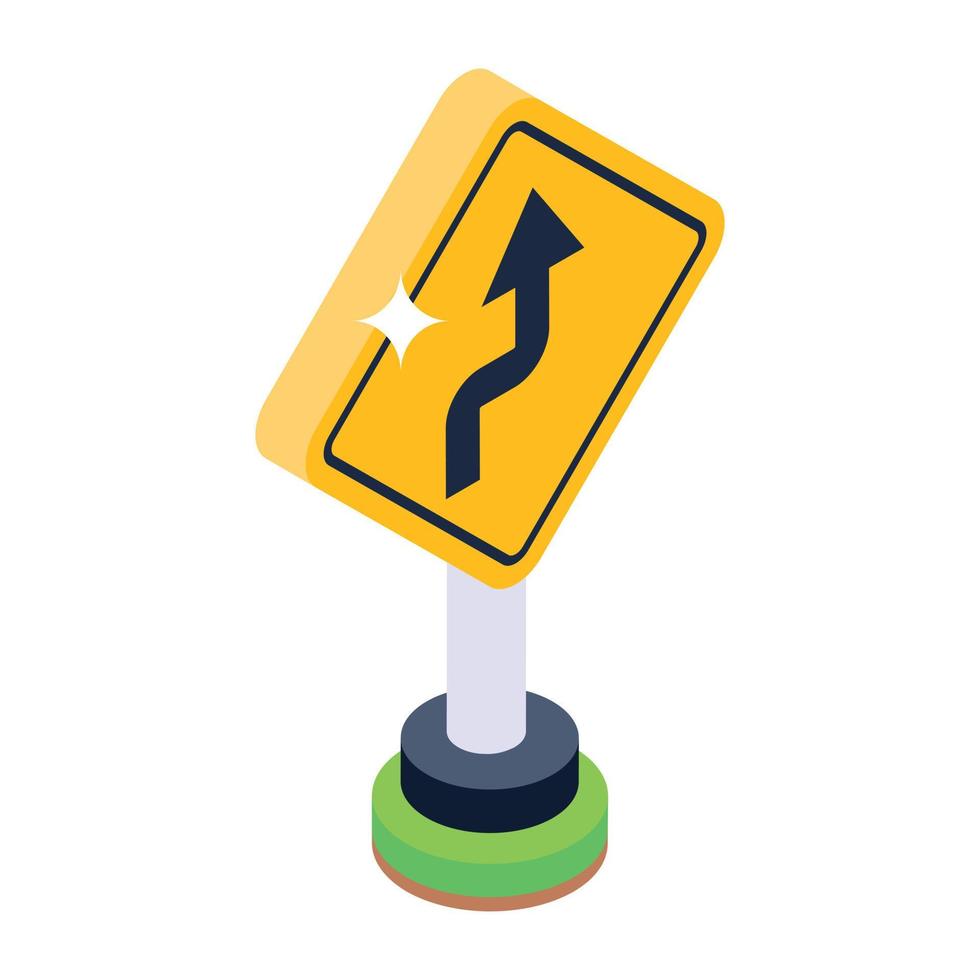 Trendy unique isometric icon of road direction vector