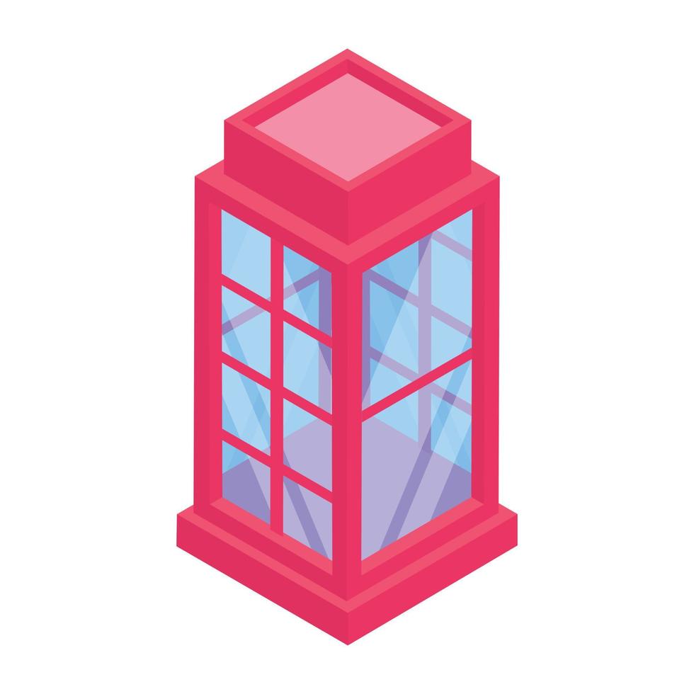 Phone booth in isometric editable icon vector
