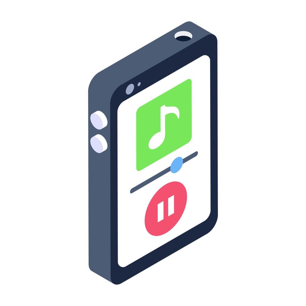 Editable isometric icon of website music vector