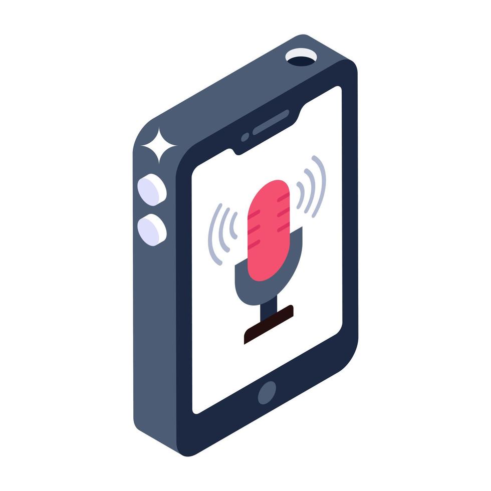 Modern isometric icon of mobile songs vector