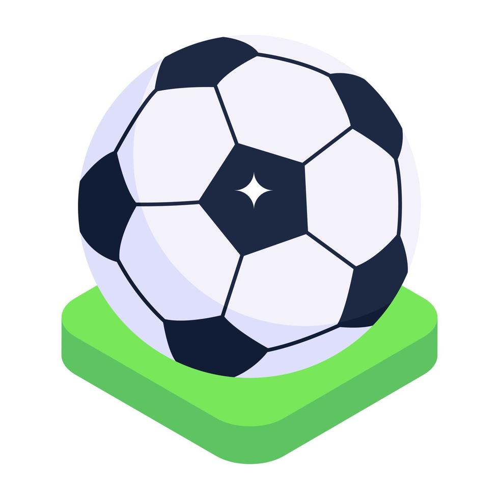 fútbol, icono de balón de fútbol de estilo isométrico vector