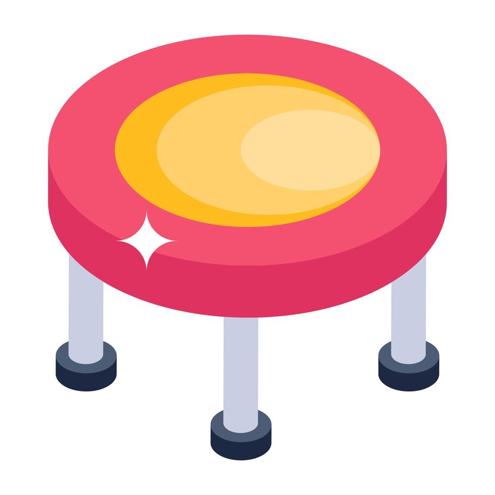 Gymnastic jumping pad, isometric icon of trampoline vector