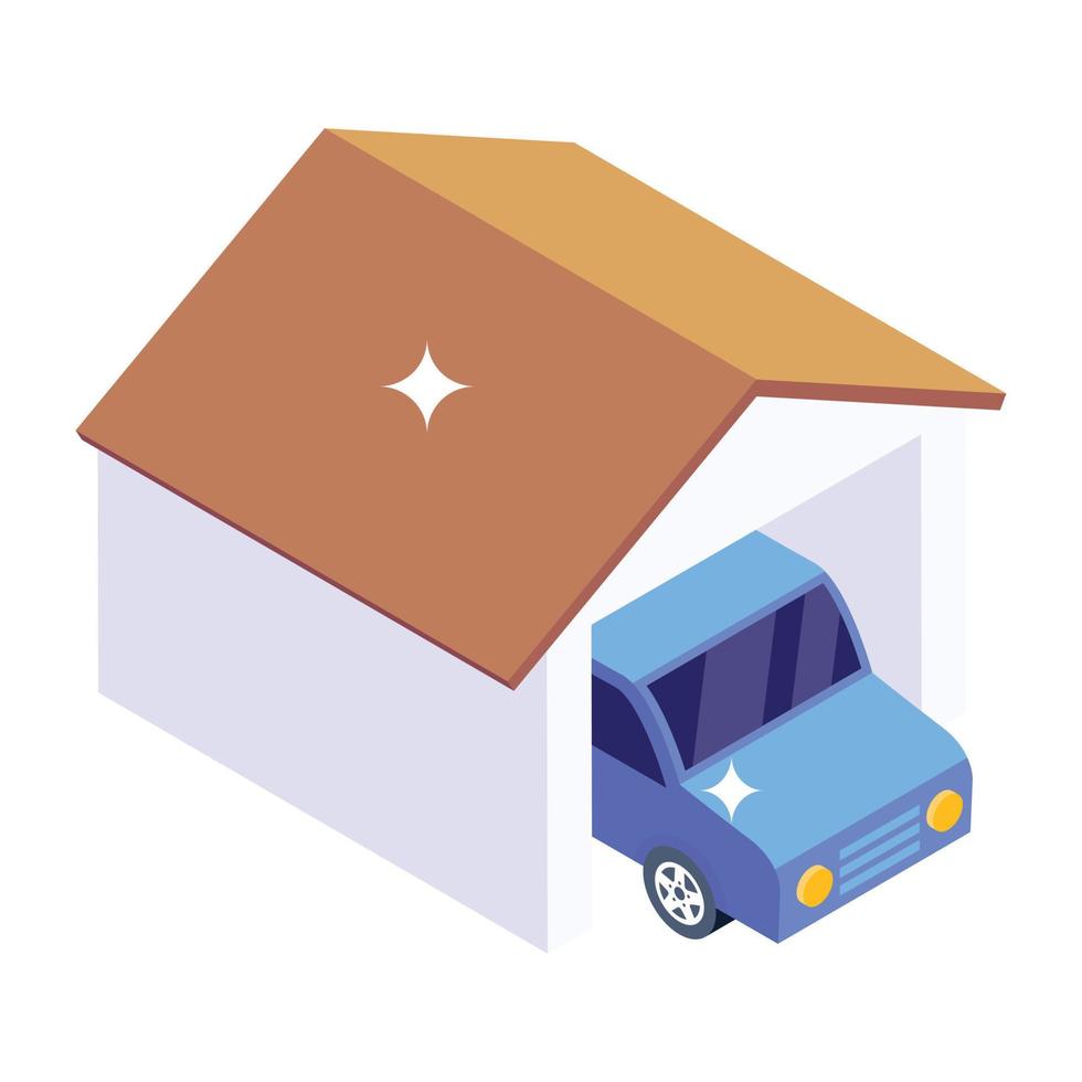 Garage trendy isometric icon vector