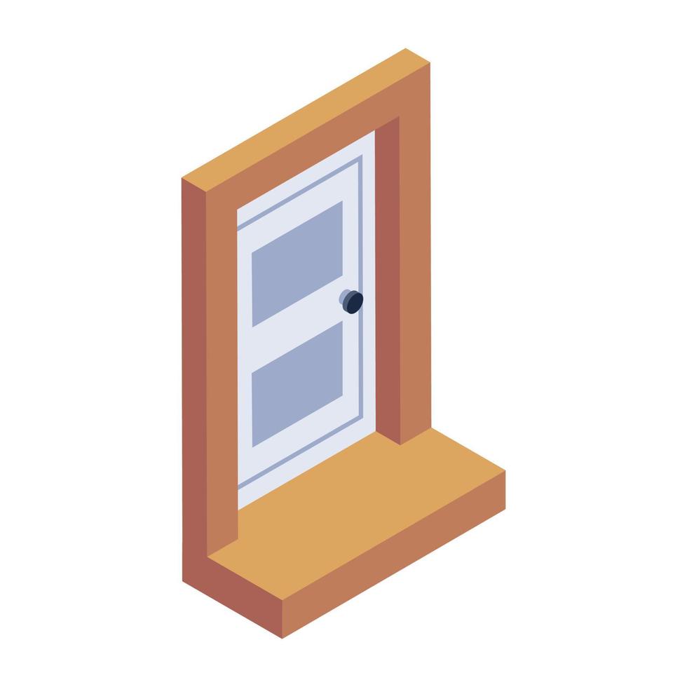 Door in editable trendy isometric icon vector