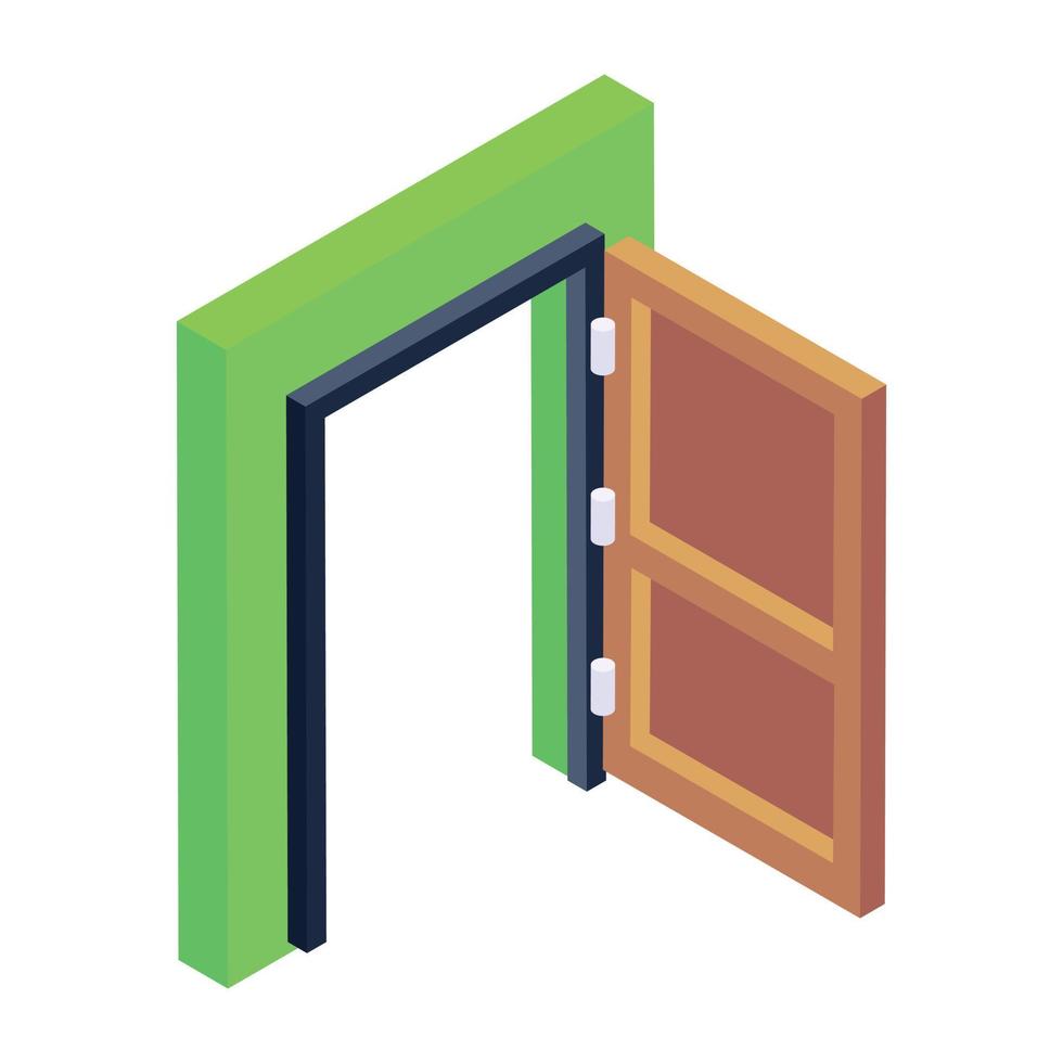 Door in editable trendy isometric icon vector